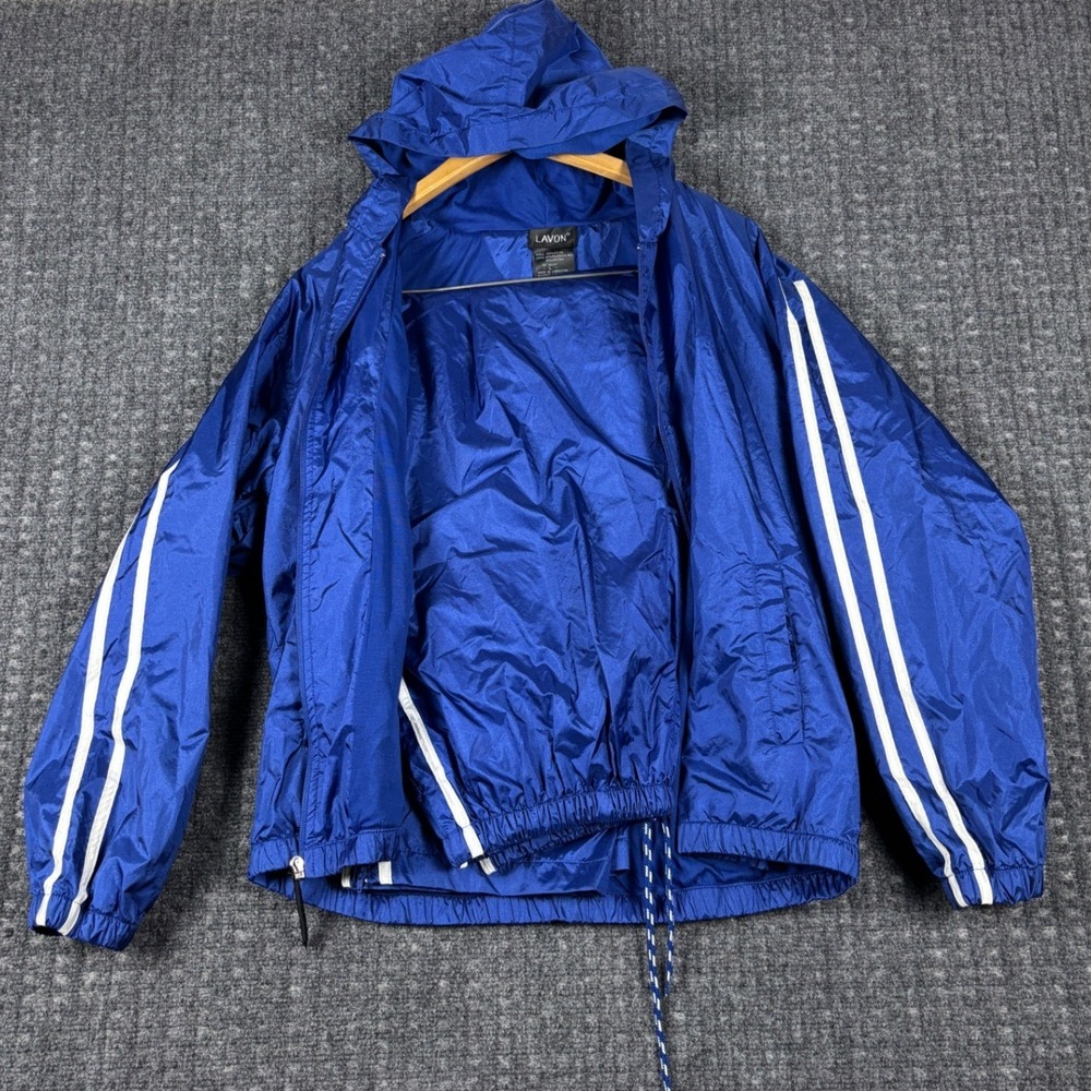 Lavon Vintage Windbreaker Tracksuit Set Hooded Jacket Pants Large Royal Blue 90s
